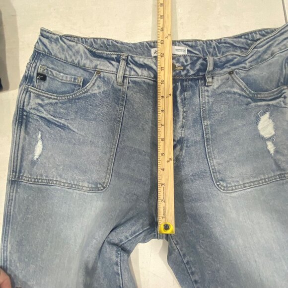 KanCan Estilo Jeans Womens Size 18 Light Wash Distressed Denim Straight Leg - Picture 10 of 14